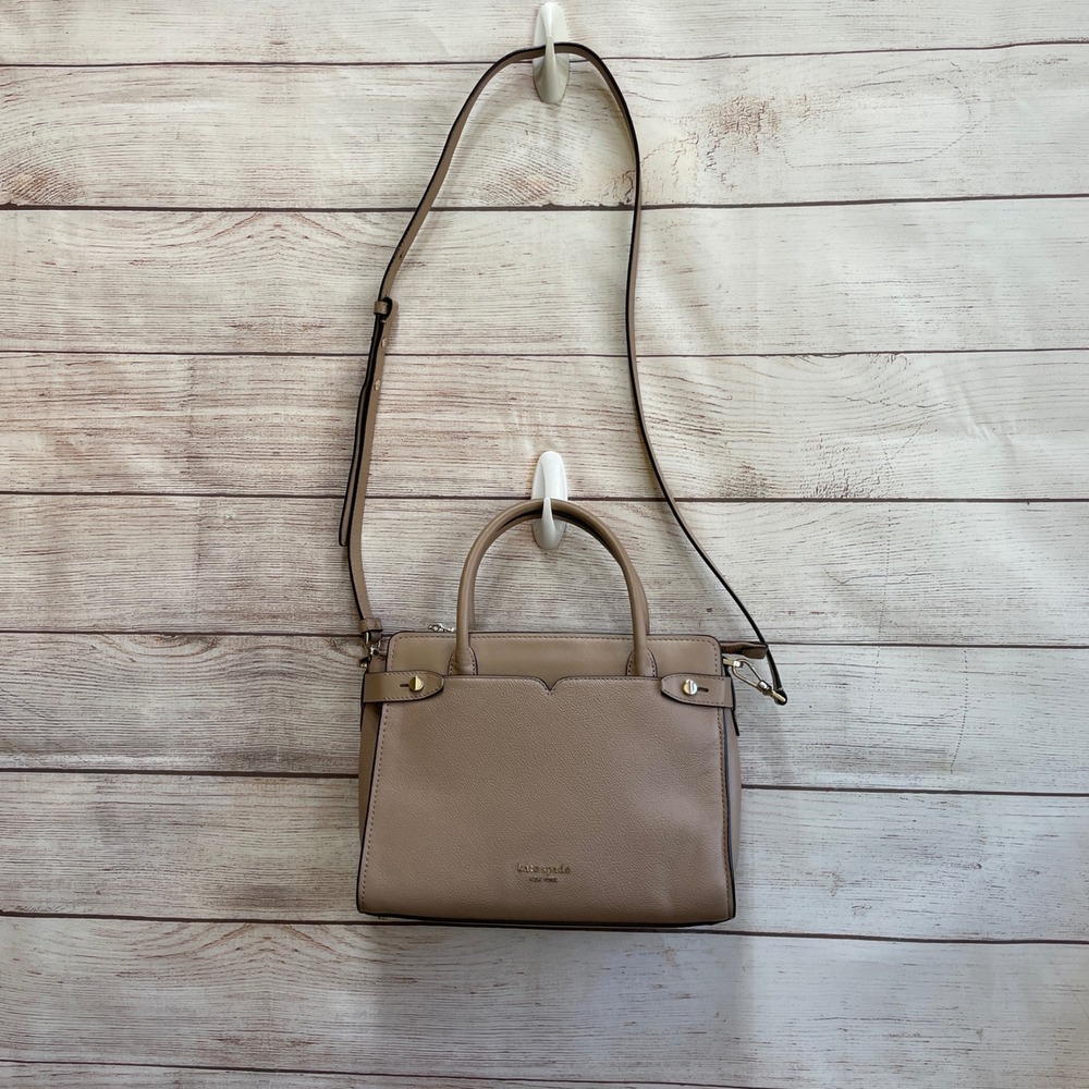 KATE SPADE NEW YORK CLASSIC‎ MEDIUM SATCHEL/CROSSBODY IN TAUPE PEBBLED LEATHER